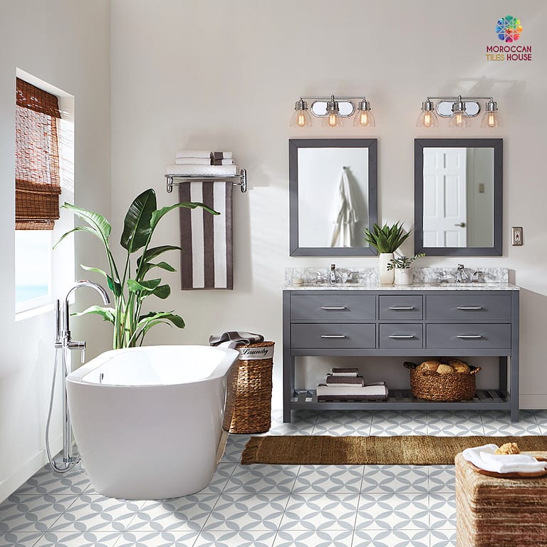 Moroccan Bathroom Cement Tile